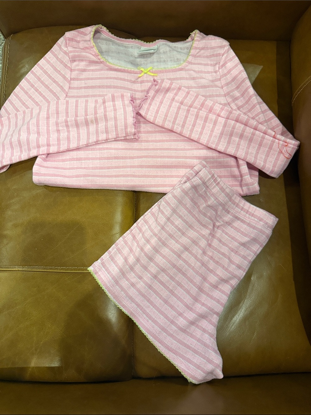 Pink Striped Two-Piece Lounge Set